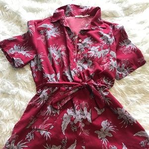 UO Floral “Hawaiian shirt” style Romper